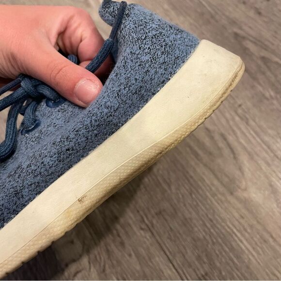 ALLBIRDS The Wool Runners Blue Heathered Wool Sneakers - Picture 9 of 10